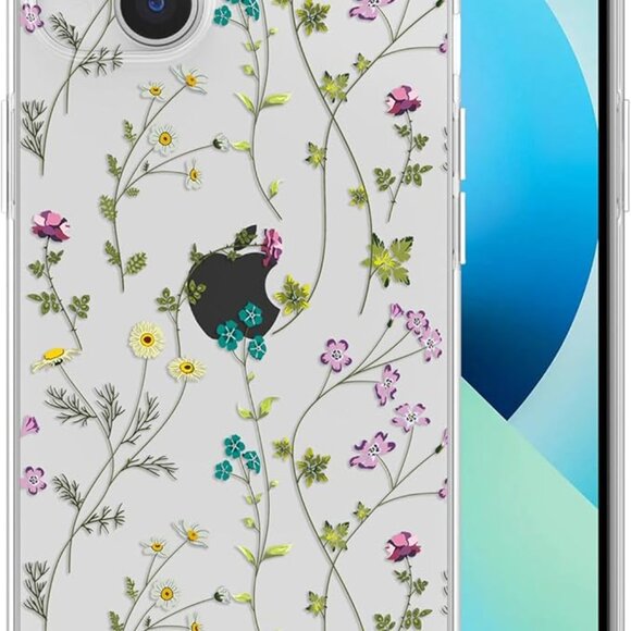 Silicon case clear with flowers for Apple IPhone 15 - Picture 2 of 9